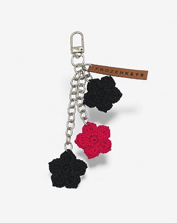 Brelok Trzy Kwiatki - Amarant i Czerń, Frozen Keys
