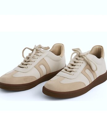 Sneakersy skórzane -  ecru  (7194), BOSCCOLO