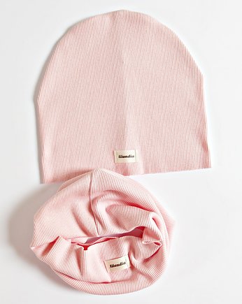 Komplet  czapka + komin  organic light pink, Lilandia