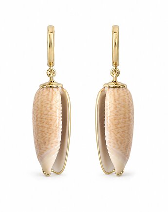 Kolczyki srebro złocone GOLDEN SAND SHELLS, ISSI Jewelry