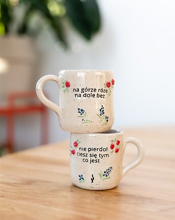 Ceramiczny Kubek 250 ml "Na górze róże...", Dwa Wypały