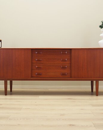 Sideboard tekowy, duński design, lata 60, producent: Clausen & Son, Przetwory design
