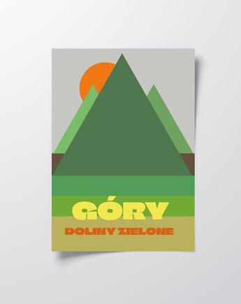 Plakat artystyczny, góry doliny, DODUMU
