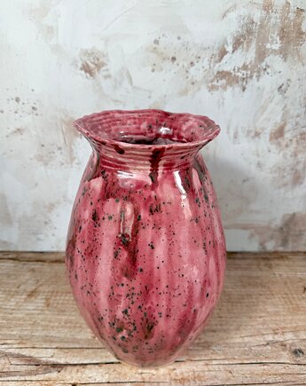 Wazon ręcznie robiony antyczny róż ceramika artystyczna 25 cm, AGABA pracownia ceramiczna