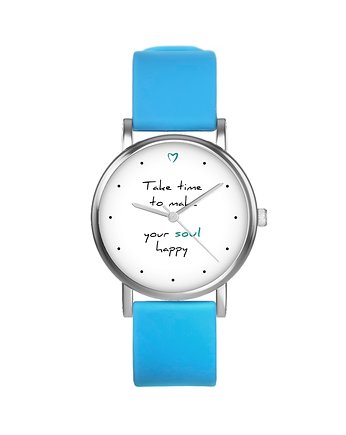 Zegarek  mały - Happy soul - silikonowy, niebieski