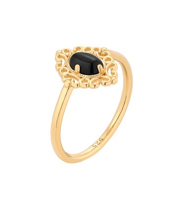 Złoty pierścionek z onyksem, OSOBY - Prezent dla ukochanej