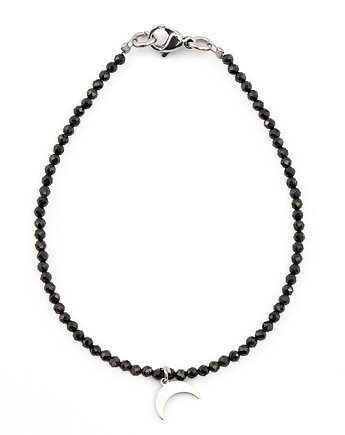 Bransoletka na zapięciu Czarny Spinel (2mm), Kulka Bransoletki