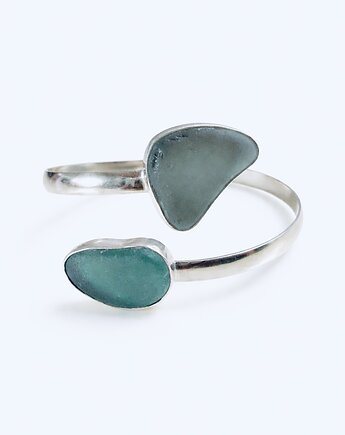 Open Bracelet Doubletrouble Silver 925, bluewavestudio