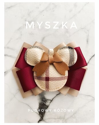 Artystyczna Brosza z Dużą Myszką ! Pop Art  1 szt, Pudrowy Różowy