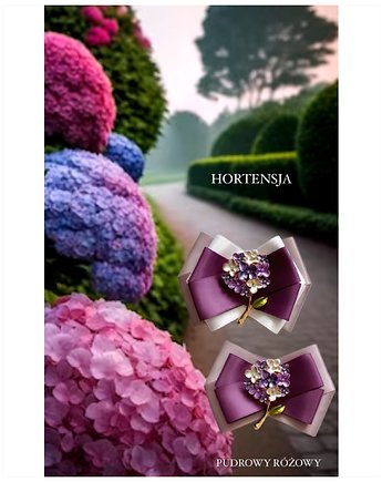 Brosza Hortensja z kwiatowej kolekcji NEW, Pudrowy Różowy
