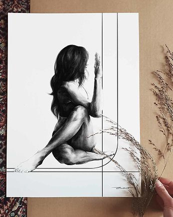 pozycja Mędrca  joga grafika ilustracja print, zew.gallery