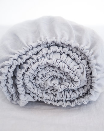 LNIANE prześcieradło do łóżeczka LIGHT GRAY, so linen!