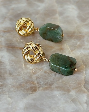 Kolczyki Agat Mszysty Unikat, Chmolowska Jewellery