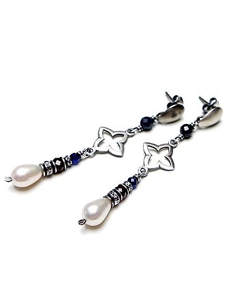 Kolczyki srebrne Marrakesh pearl vol. 5, Katia i krokodyl