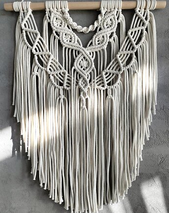 Makrama Ścienna IVORY Pięknny Splot Boho Na Prezent - 50x70 cm, Pracownia Wardin