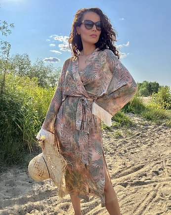 Kimono Boho Nude, Flamingos Clothes