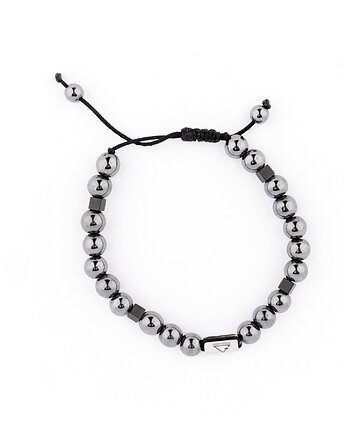 Męska bransoletka na sznurku z kamieniem wojowników, Kulka Bransoletki