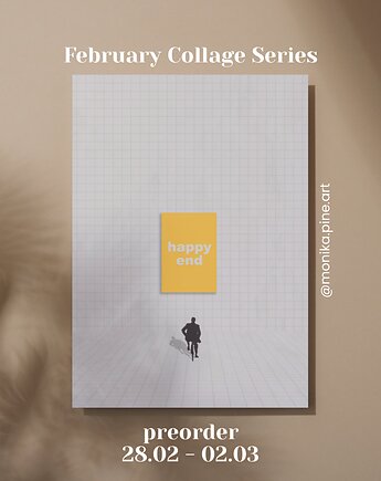 Plakat Kolaż Happy End, pine art