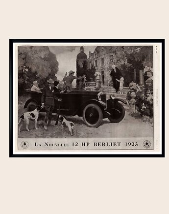 Plakat Oprawiona francuska reklama samochodów BERLIET z 1923 r, RiskyWalls