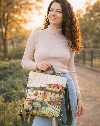 Pikowany plecak torba 2w1 Toscana, sabi tatka