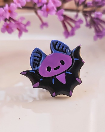 Pin przypinka z nietoperzem broszka z wizerunkiem nietoperza na halloween, Dary Rusałki