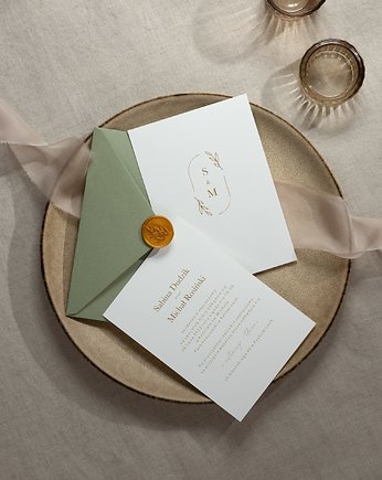 Zaproszenie ślubne Simplicity gold, boho design