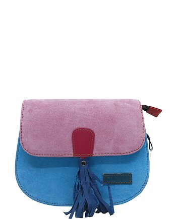 Torebka listonoszka zamszowa damska regulowany pasek kolorowa OLIVKA, Olivka Warsaw