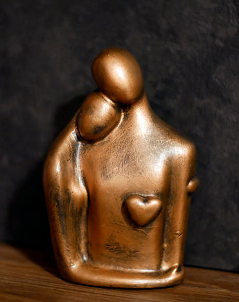 Rzeźba z gipsu, Jesteś Moim Skarbem, miedziane złoto, wys. 12,4 cm, JBJart Justyna Jaszke