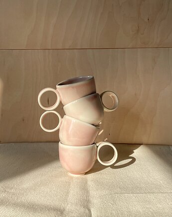 Filiżanka espresso 60ml [róż jasny] retro vintage, FORMY PROSTE