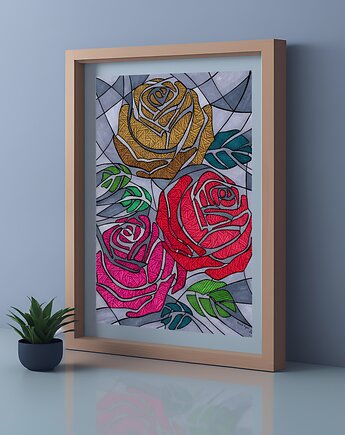 32. RÓŻE- rysunek, plakat., kama4you