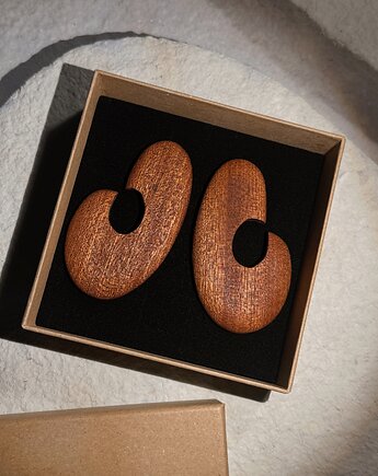 Drewniane kolczyki Sapeli Spiral, MARACHIC