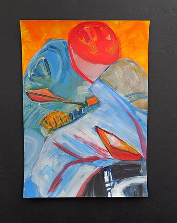 Motocyklista 2 obraz akrylowy A3, JBJart Justyna Jaszke