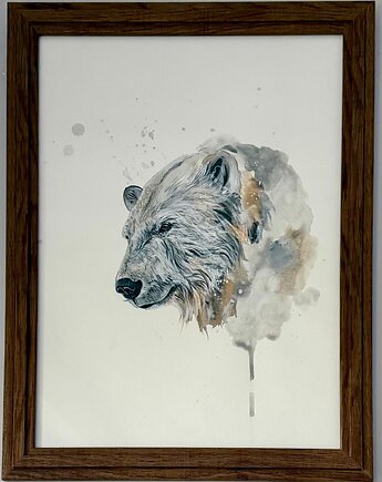 Ręcznie malowany obrazek " Niedźwiedź polarny", ReinerArt