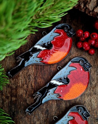 Ceramiczny ptak  3 sztuki dekoracja ścienna, Wooden Love