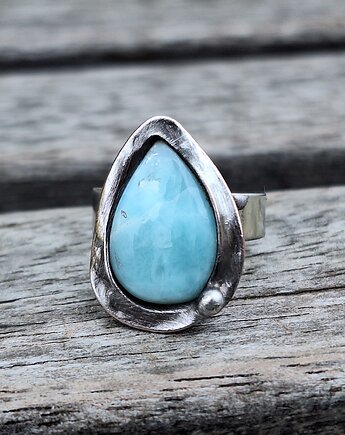 Larimar - pierścionek regulowany, po drugiej stronie lustra