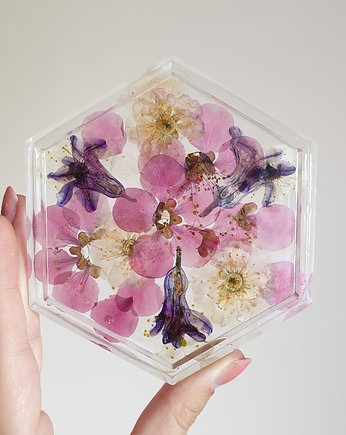 Podstawka z rajską jabłonią i hiacyntem, Jaskółcze ziele handmade 