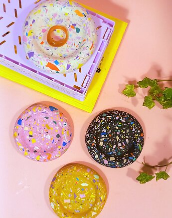 Talerz na biżuterię, pączek, kolorowe lastryko, Crazzyco