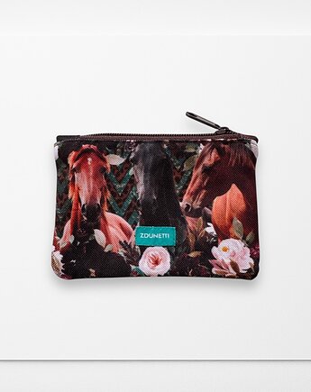 Portfelik mini - konie w kwiatach