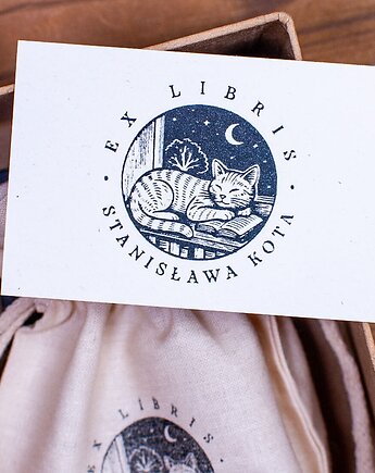 Ex Libris - kot - Prezent dla miłośników kotów, RetroNadruk