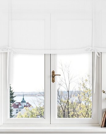 Roleta podwijana pure white heavy, so linen!