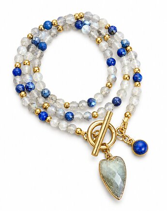 Naszyjnik labradoryt i lapis lazuli, NESSING handmade