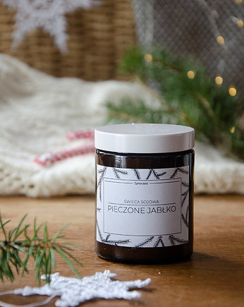 Świeca sojowa zapachowa, Pieczone Jabłko 180 ml, Samorobne