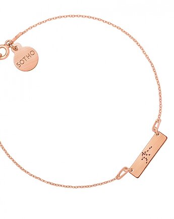 Bransoletka matowa z różowego złota z konstelacją Wodnika, SOTHO