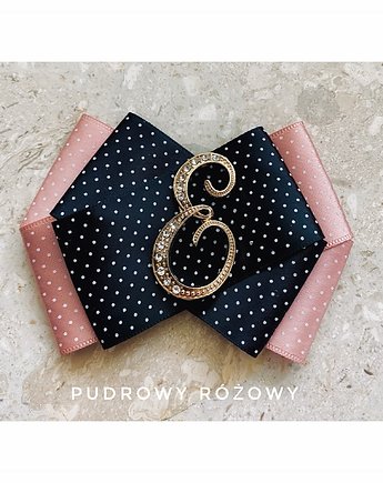Brosza Personalizowana ze złotą Literką E, Pudrowy Różowy