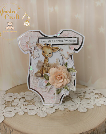 Kartka body na chrzest, roczek, narodziny "CuteBabyGirl" GOTOWA, Lulaczkowo