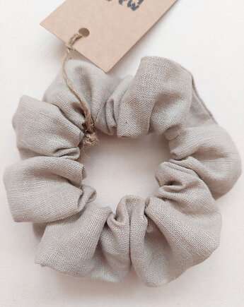 Gumka do włosów 100% len, beż, madebyjokpa