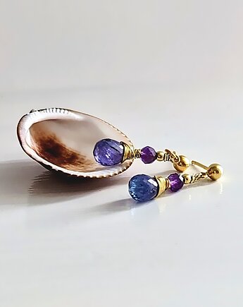 Tanzanitki, srebrne kolczyki, Studio Gazela