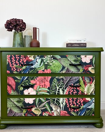 Unikatowa, odnowiona komoda w stylu botanicznym, Meble na Tapecie