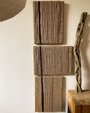 Obraz strukturalny Jute Road-zestaw 3, Zaplątana W Sznurki