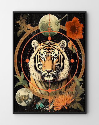 Plakat Tygrys astrologia kolaż, HOG STUDIO